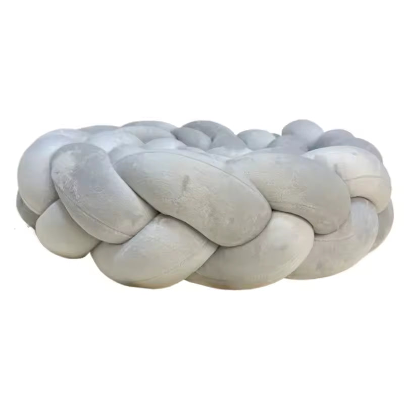 Handmade Knotted Floor Mat Woven Decorative Pillow Comfortable Soft Stitched Knitted Pillow for Living Room Bed Decorations
